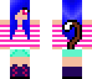 blue hair cat girl