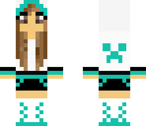 girl in a aqua creeper hoodie