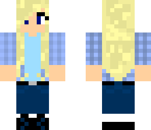 blue-purple plaid shirt girl