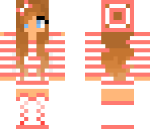 pink stripes girl