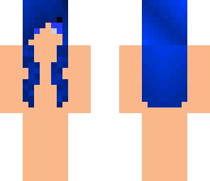 blue hair girl skin