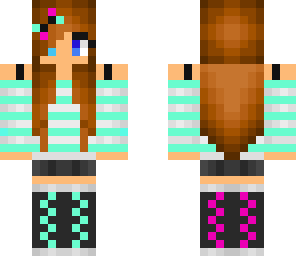 cute girl - turquoise and pink