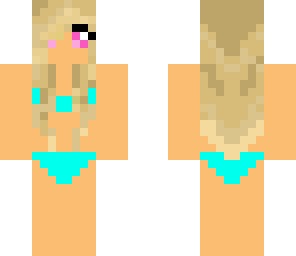 blonde girl with a light blue bikini