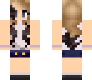 simple girl skin with blue short