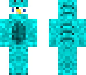 penguin inside cyan dinosaur