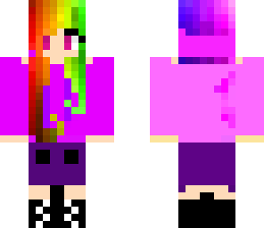 girl with rainbow hair in hoody