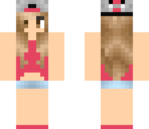 pink crop top girl with hat