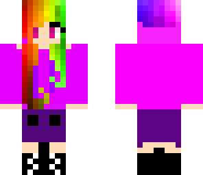 fixed girl in hoody with rainbow hair