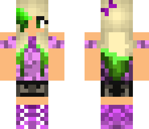 purple blonde girl with boots