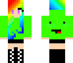 derp girl with rainbow hair