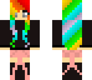 rainbow girl black hoodie