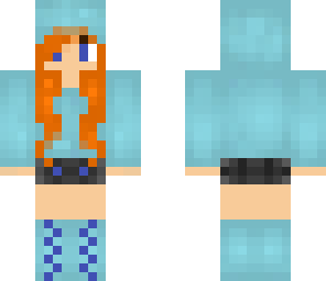 shy blue girl