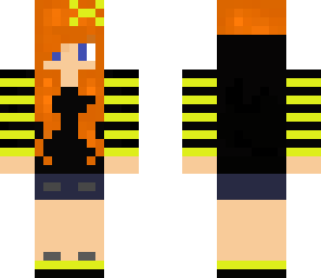 black'n yellow hoodie girl