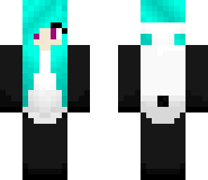 blue hair panda girl