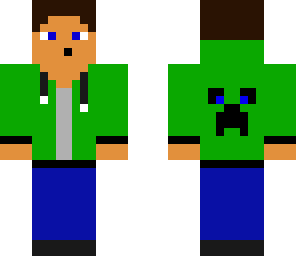 hoodie boy with creeper face