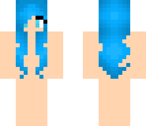 blue haired girl skin base