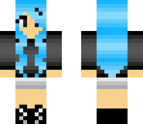 pretty blue-haired girl