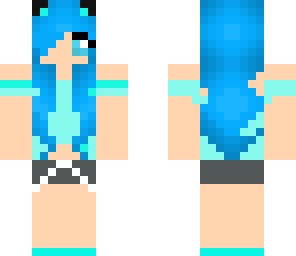 blue-aqua cat girl
