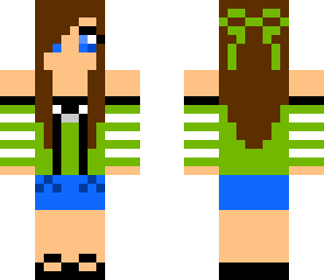 teen girl with green ribbon