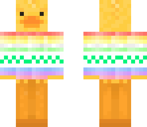duck in a rainbow sweater