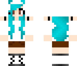 blue haired girl- panda clothes