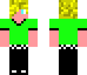 cool blonde boy green t-shirt