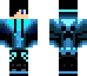 blue detailed hoodie