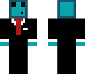cyan slime in tux