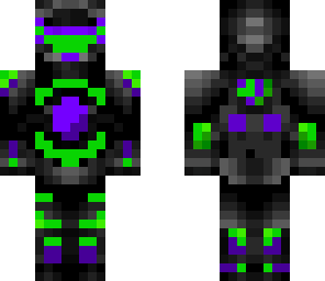green and purple suit