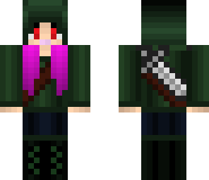 hoodie girl with sword