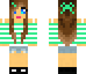 green cute girl