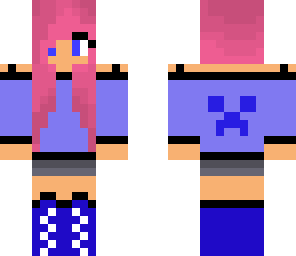 blue and pink creeper girl