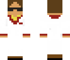scarface white suit with red trim and sunglasses