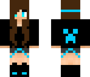 blue creeper hoodie girl