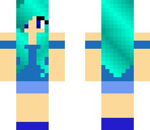 shy blue girl