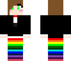 suit with rainbow legs