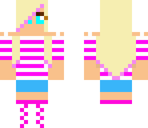 pink and whited striped girl