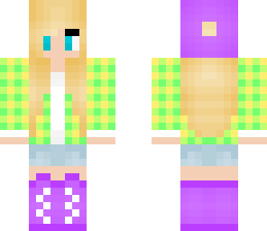 light green plaid girl