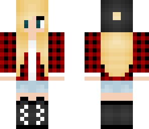 black and red plaid girl