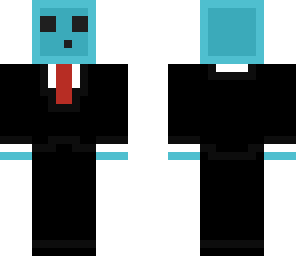 blue slime with a black suit