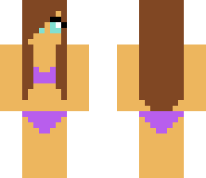 tan girl in bikini with headphones