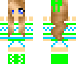 green and blue girl