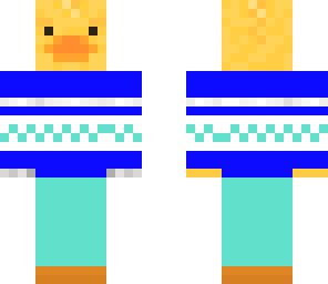 duck in sweater and pants