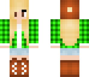 green plaid girl