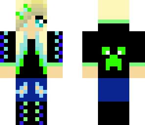 creeper girl blue and green