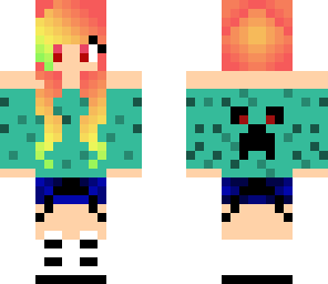 rainbow haired creeper girl