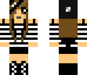 goth-ish girl white  stripes