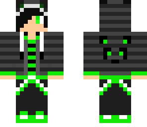 gray striped green panda boy