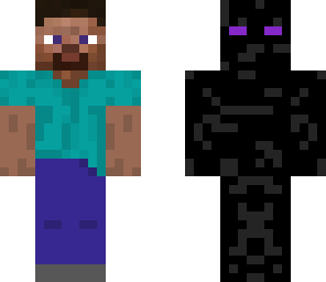 steve at day enderman at night