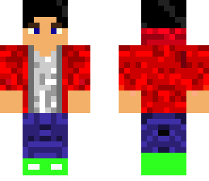 red jacket and blue jeans style